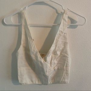 John Galt Crop Linen Tank